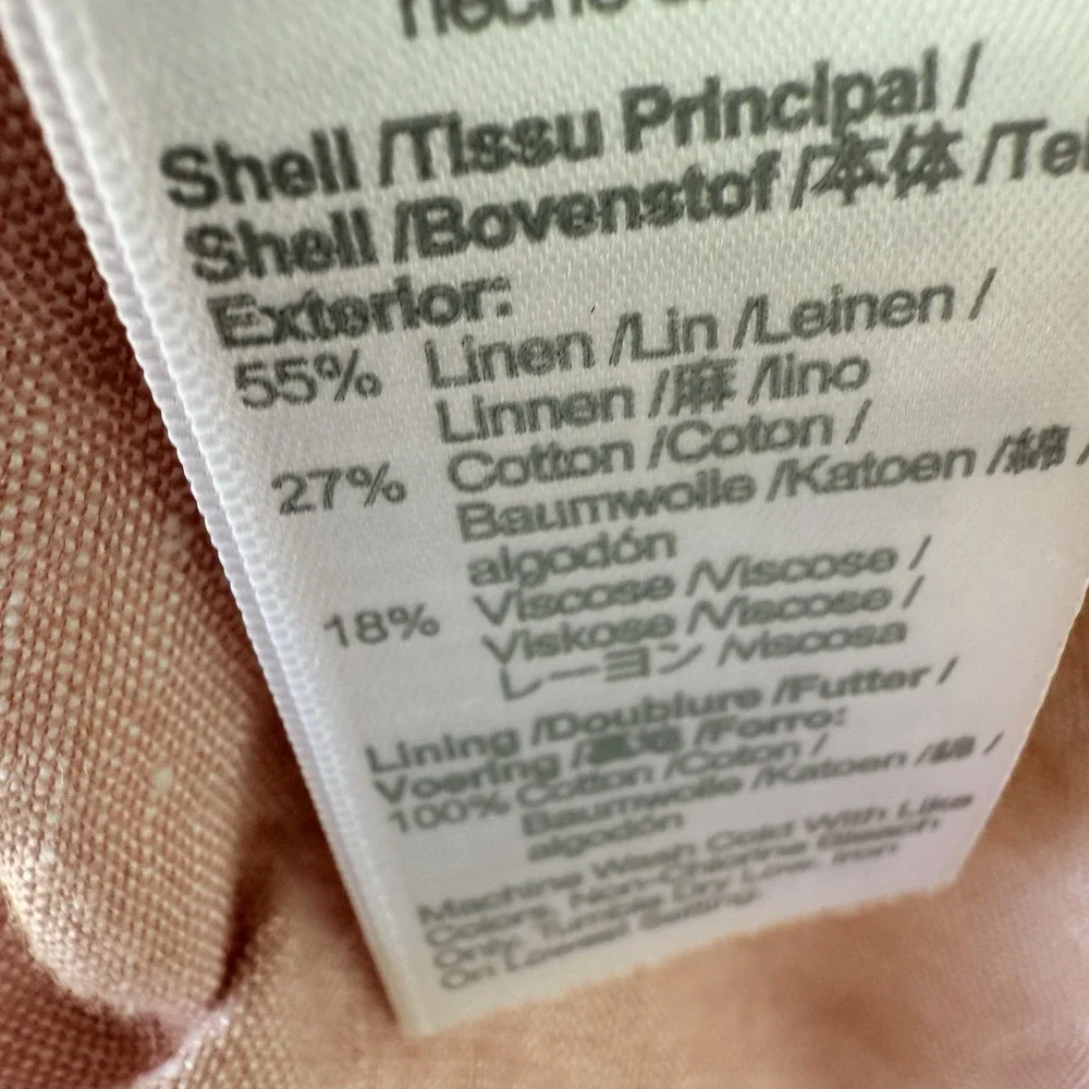 Madewell Linen Blend Lorelei Mini‎ Dress Size Small $98 Tiered Pink Pockets